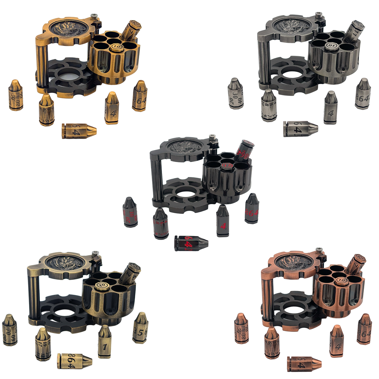 Fidget Metal Revolvers with Bullet Dice