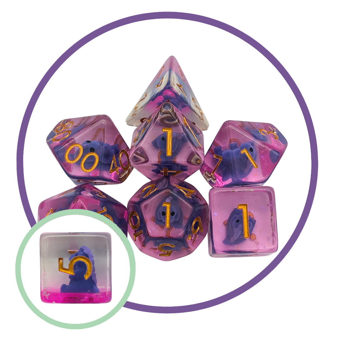 Rex Purple Inclusion Dice Set