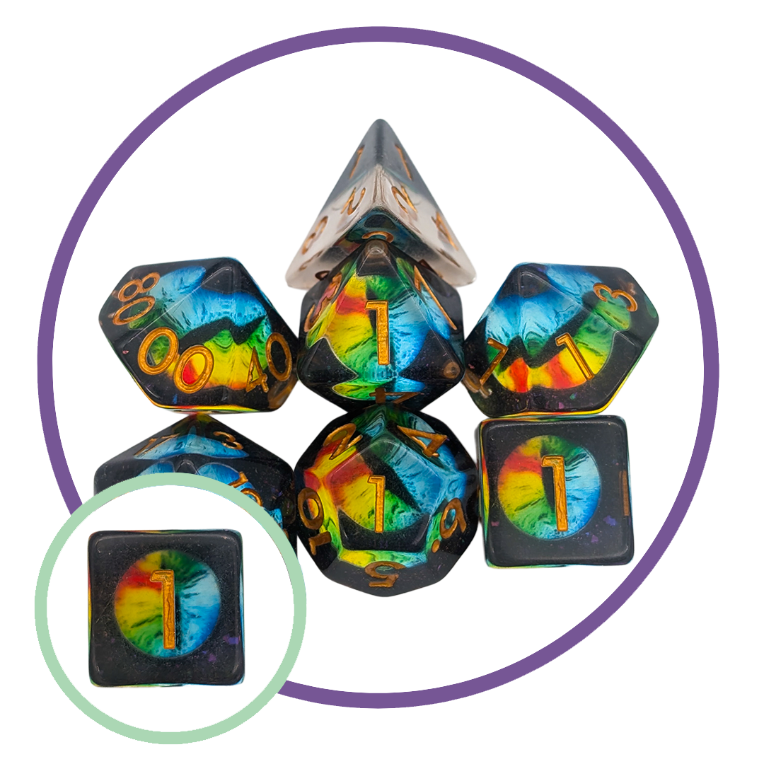 Dragon Eye Thunder Inclusion Dice Set