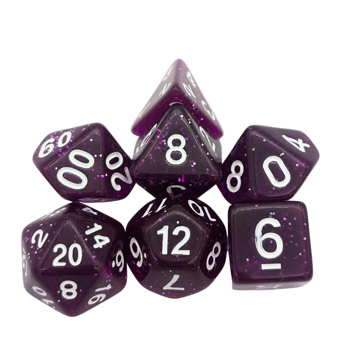 Glitter Plum Dice Set