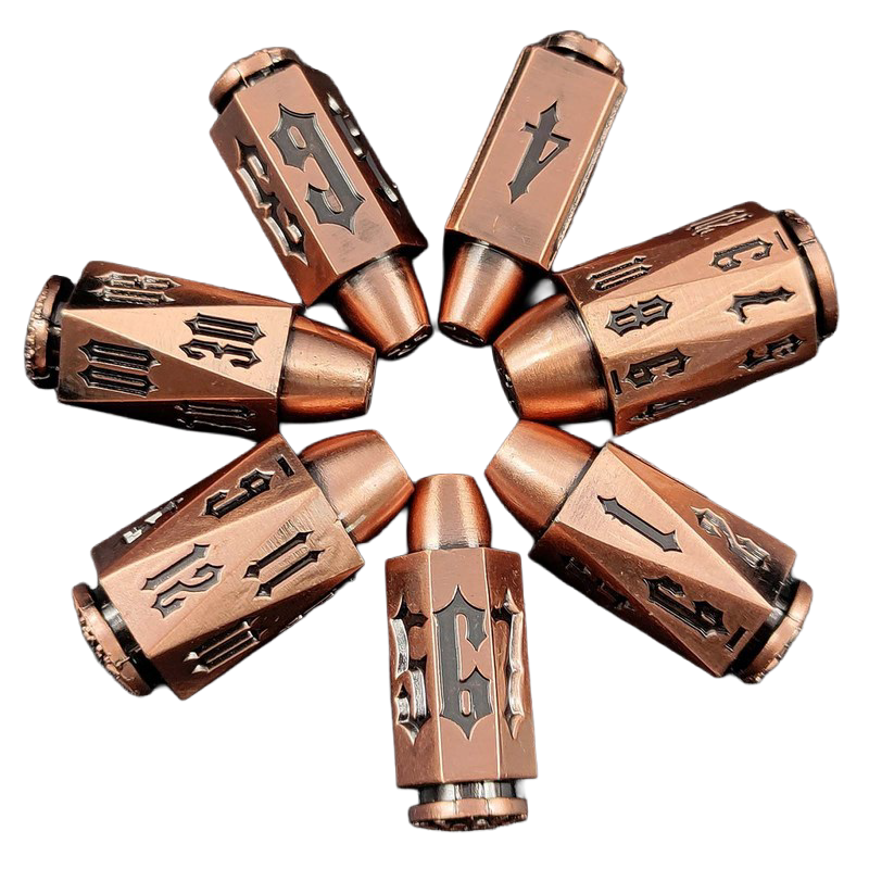 Bullet Copper Metal Dice Set