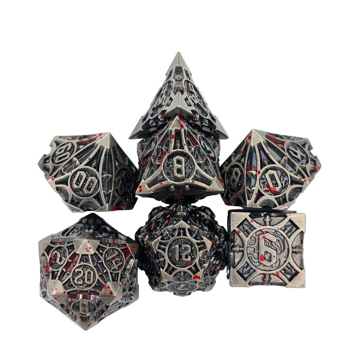 Point Splatter Metal Dice Set
