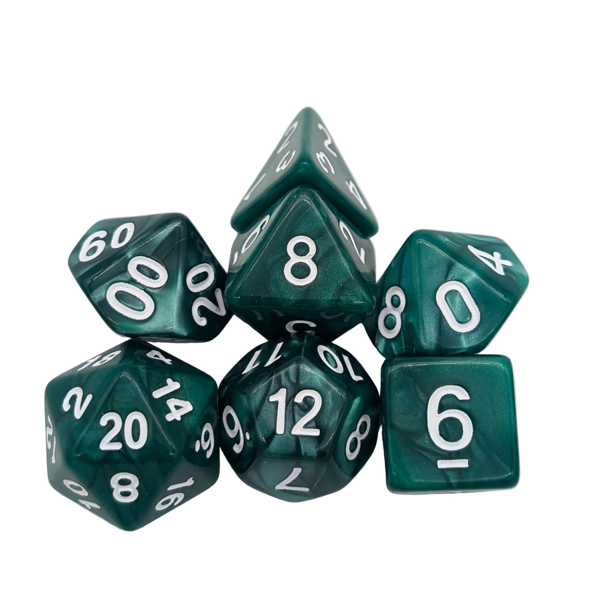 Pearl Hunter Green Dice Set