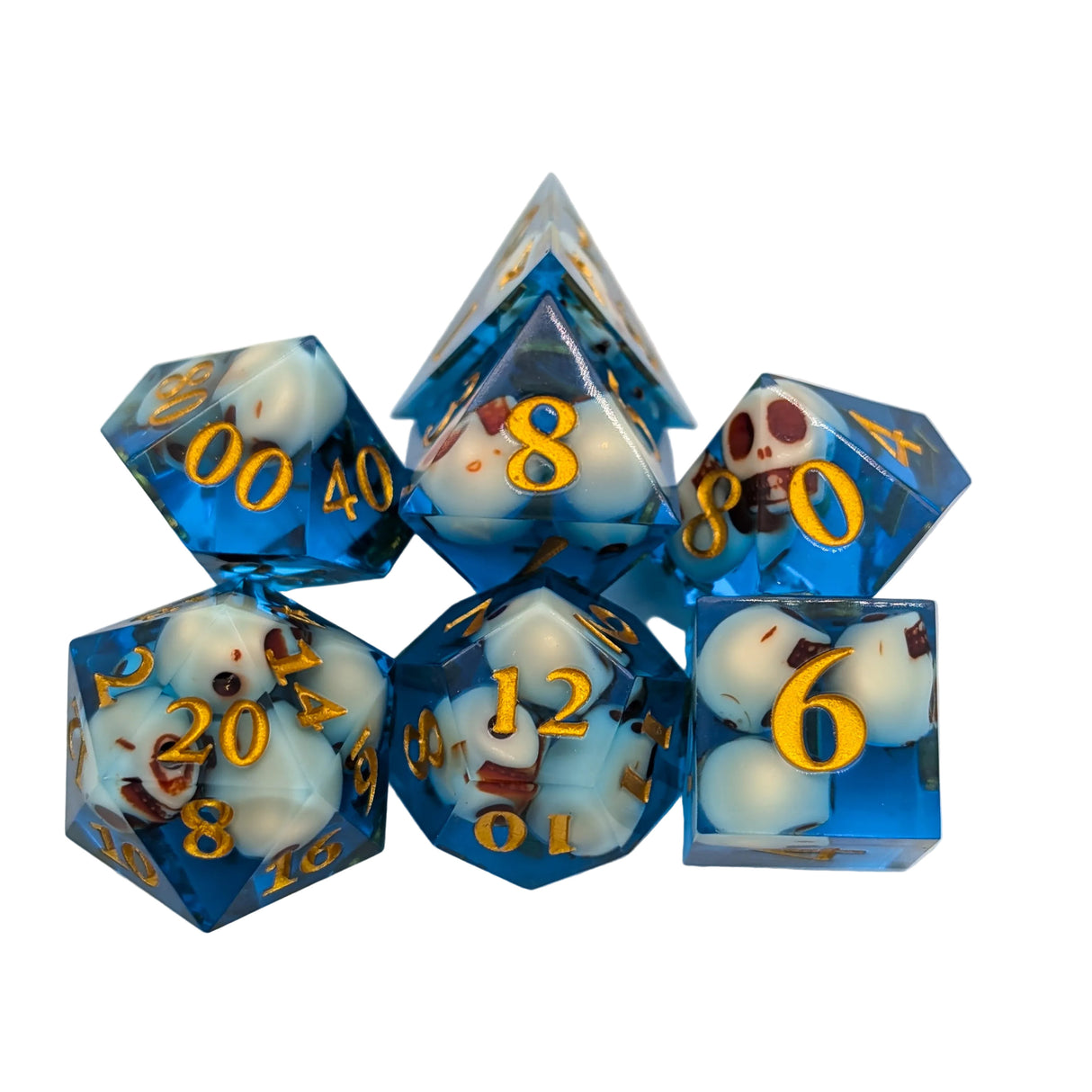 Skull Blue Sharp Dice Set