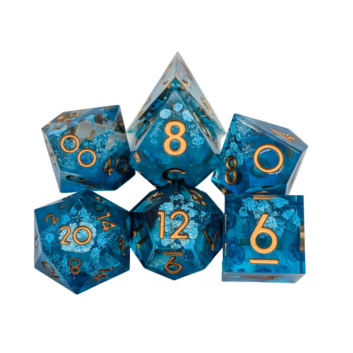 Foil Blue Sharp Dice Set