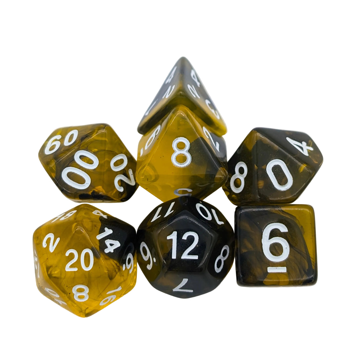 Smoke Yellow Dice Set