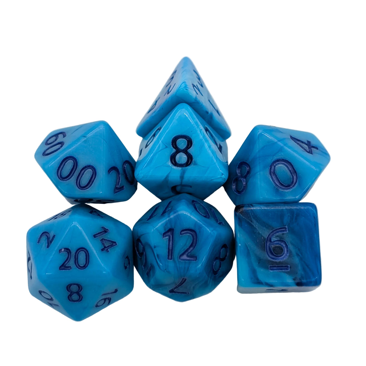 Swirl Blue Dice Set