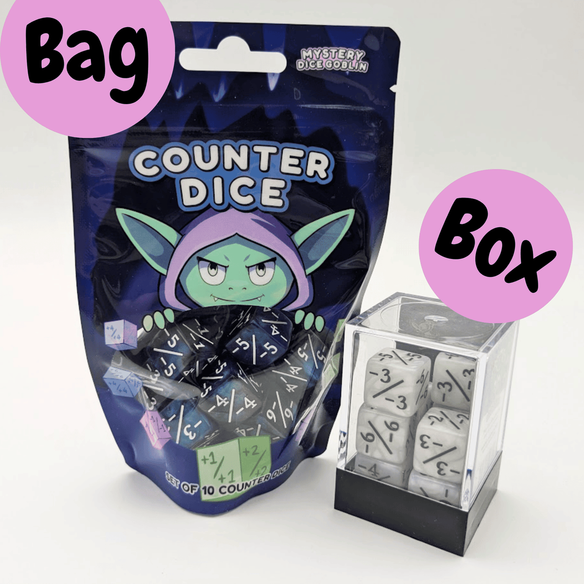 Assorted Counter Dice +/+ (SINGLE SETS)