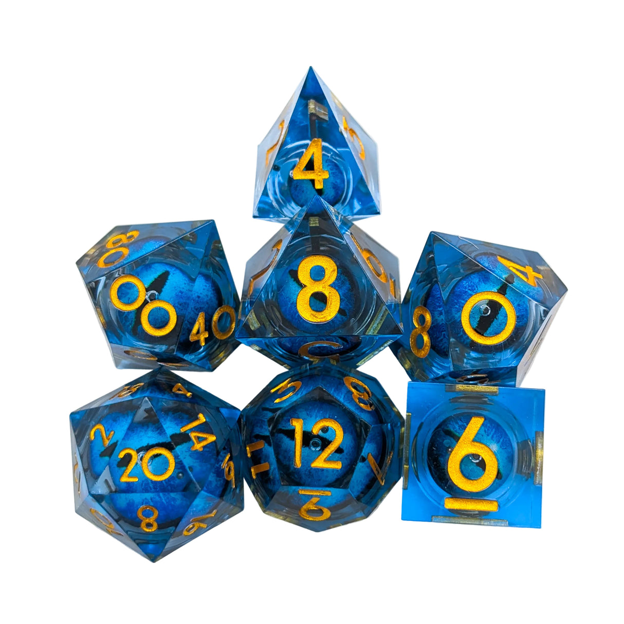 Snake Eye Dark Blue Liquid Core Dice Set