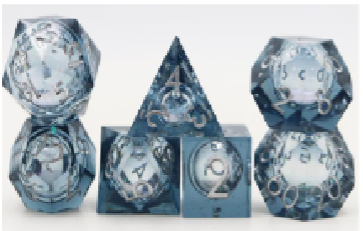 Shimmer Blue Liquid Core Dice Set
