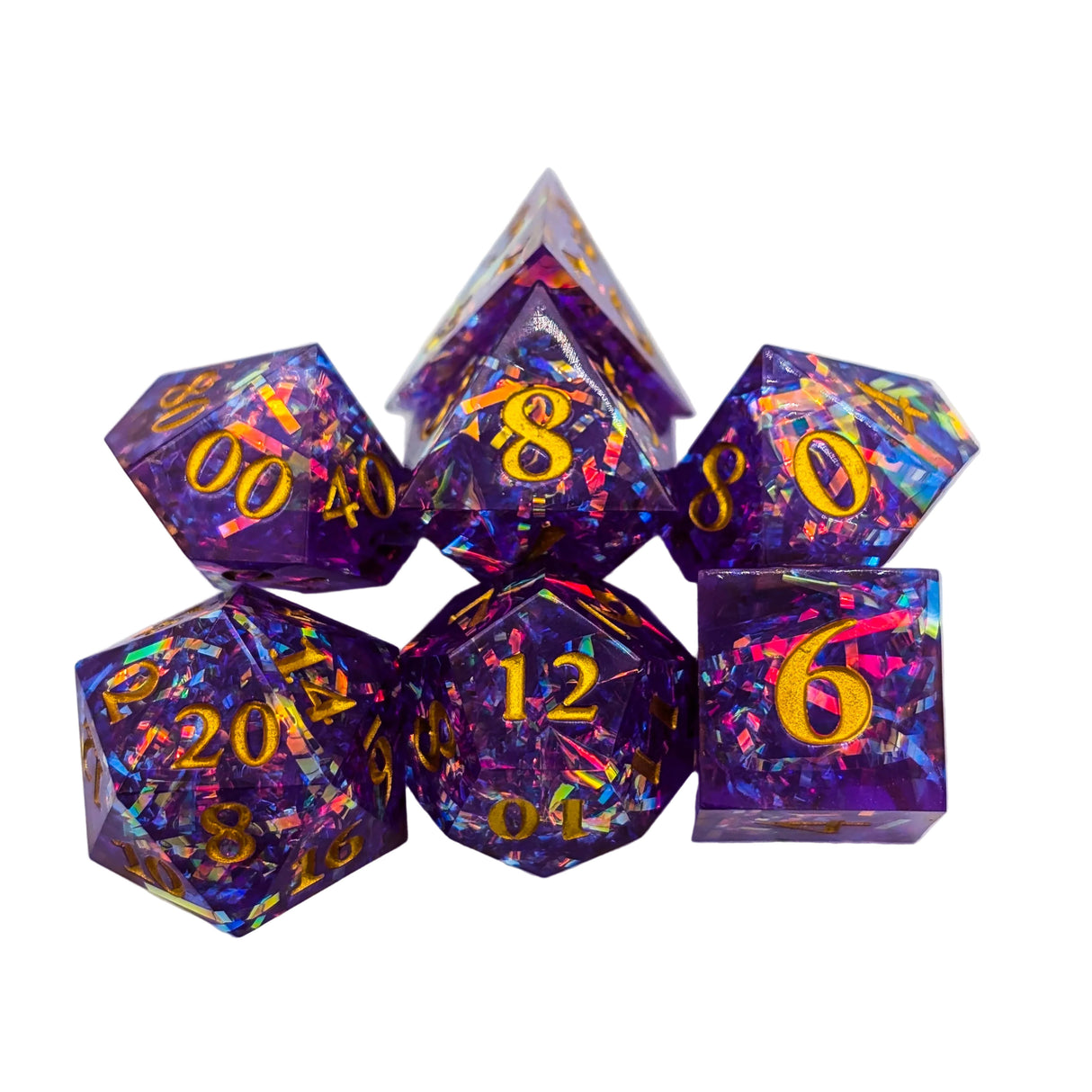 Shine Purple Sharp Dice Set