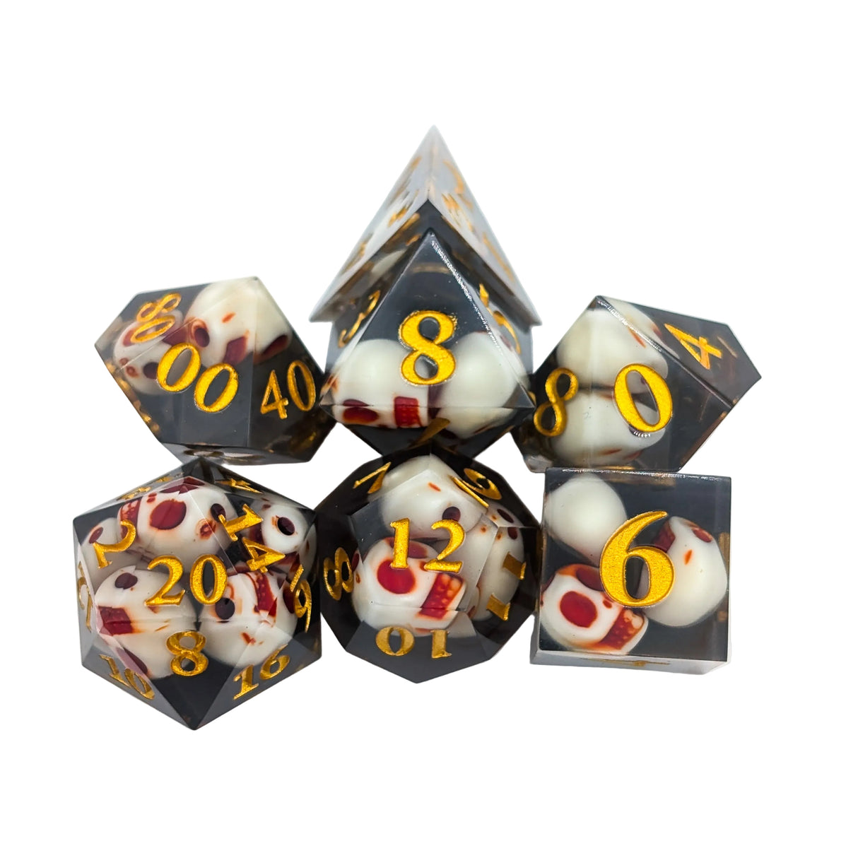 Skull Black Sharp Dice Set