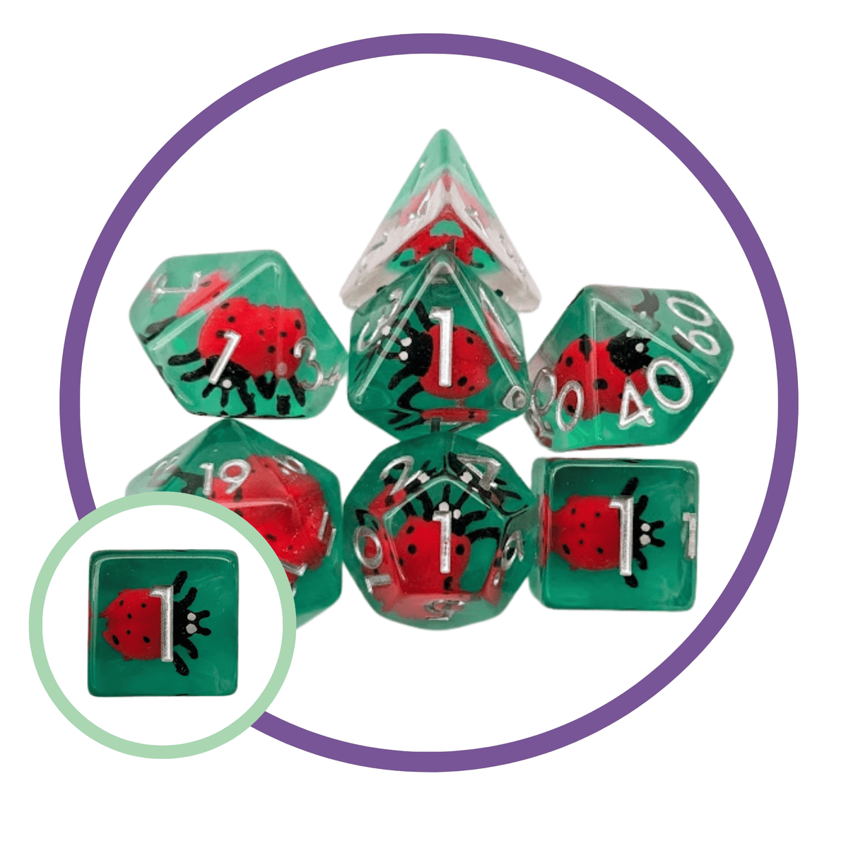 Ladybug Inclusion Dice Set