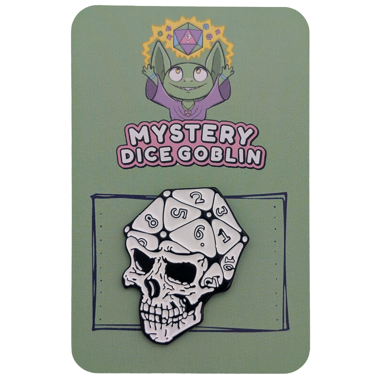 Skull D20 RPG Pin