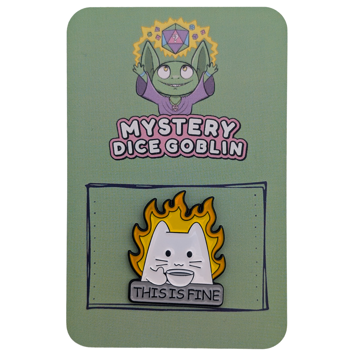 This Is Fine Cat Pin